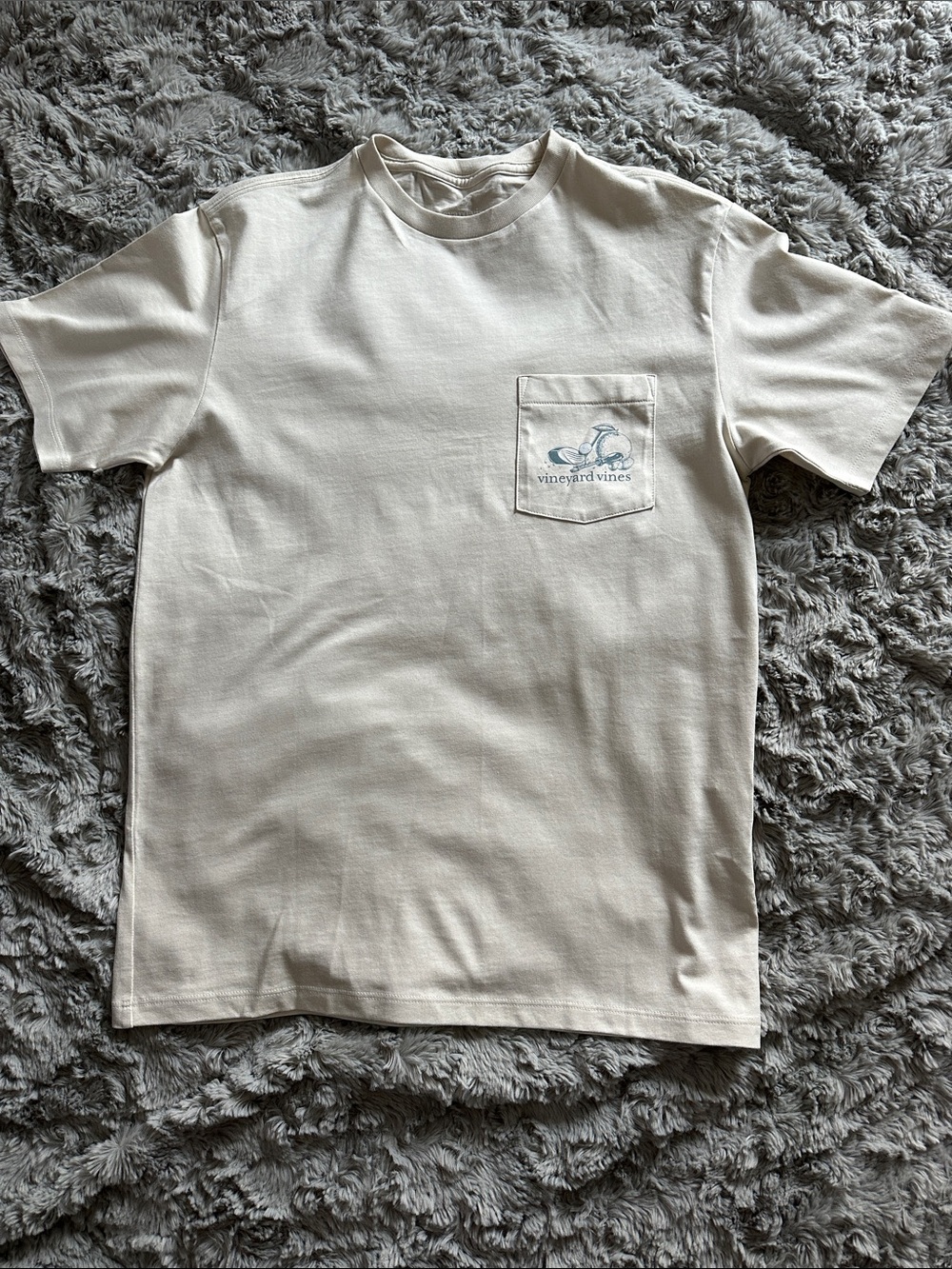 Vineyard Vines “Screwdriver” Short-Sleeve Pocket Tee in Cream
